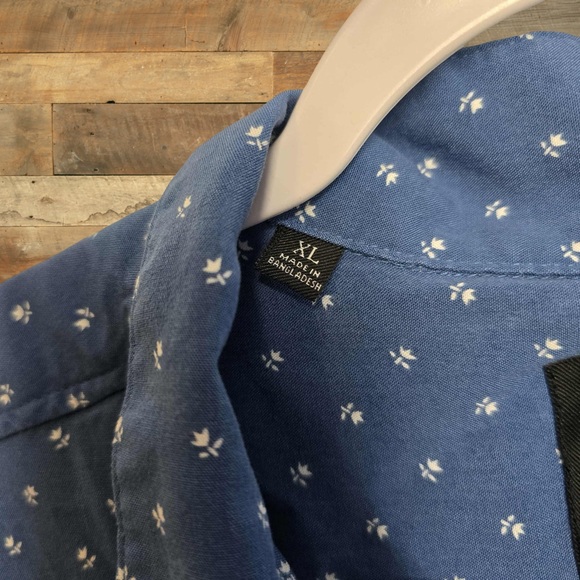 JACHS Girlfriend Blue Short Sleeve Button Front Top Women’s XL - Picture 5 of 7